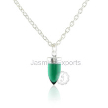 Dernier collier de pierre gemme plaqué or 18 carrés Emerald Quartz